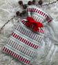 Mini Hot Waterbottle - Red & Green. Handwoven in Wales