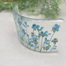 Fused Glass Mini Curve - Forget Me Nots