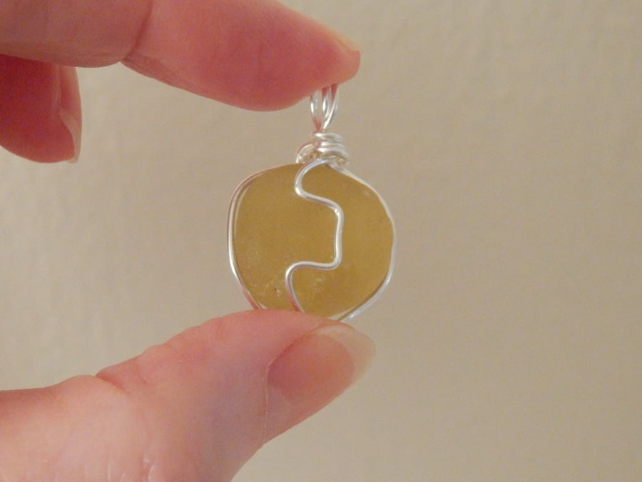 Yellow Sea Glass Necklace - November Birthstone Jewellery