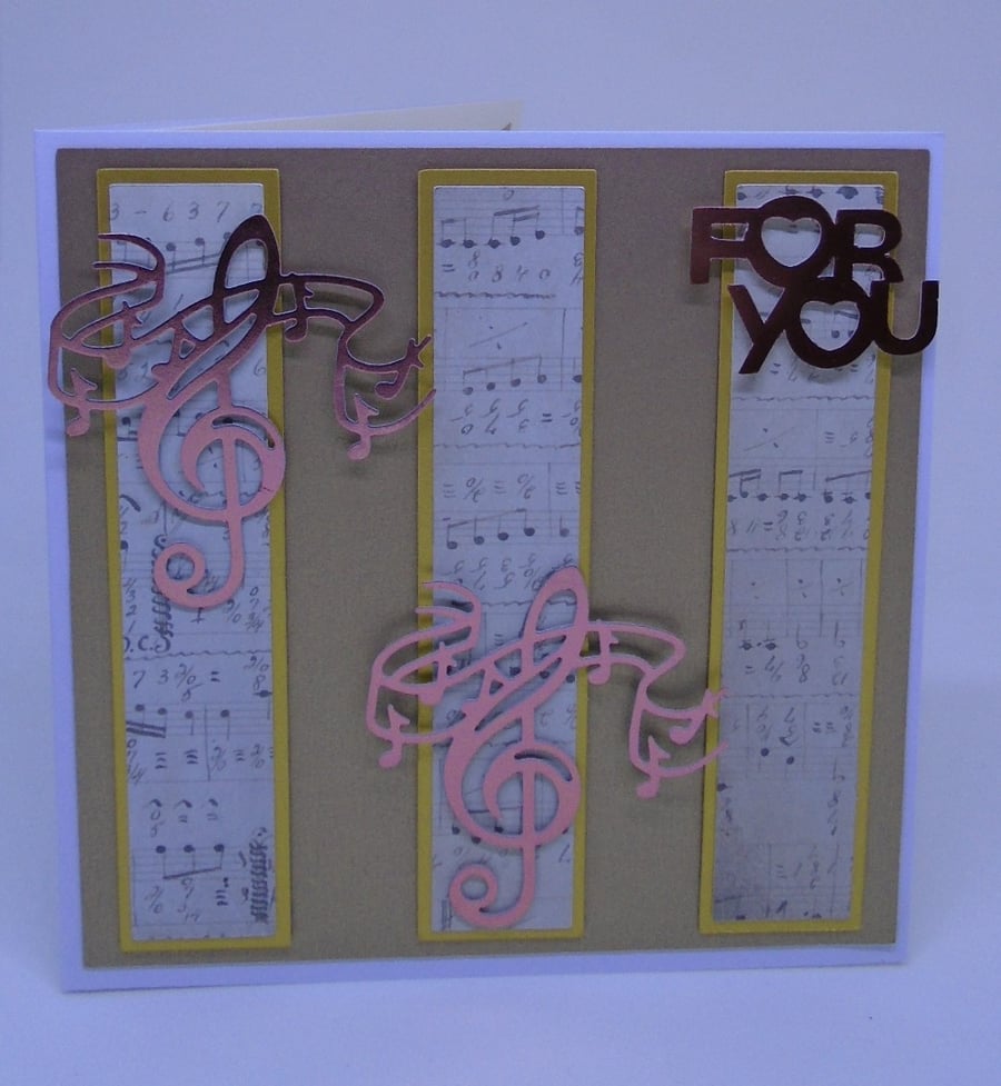 Musical Notes Birthday card.