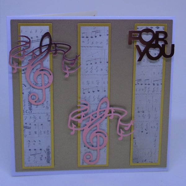 Musical Notes Birthday card.