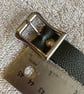 Black Leather Choker with 2 Spikes and 3 Clear-White Gemstones  - Image 3