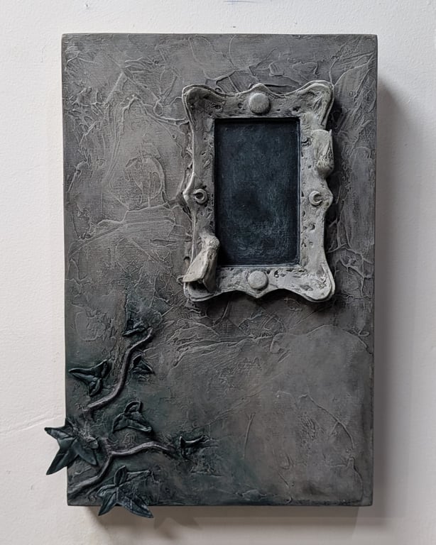 Dream Fracture ii - Victorian gothic, ethereal moth, ivy and wall sculpture