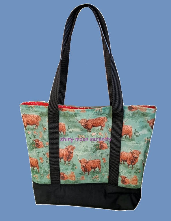 Highland Cow Tote Bag. 