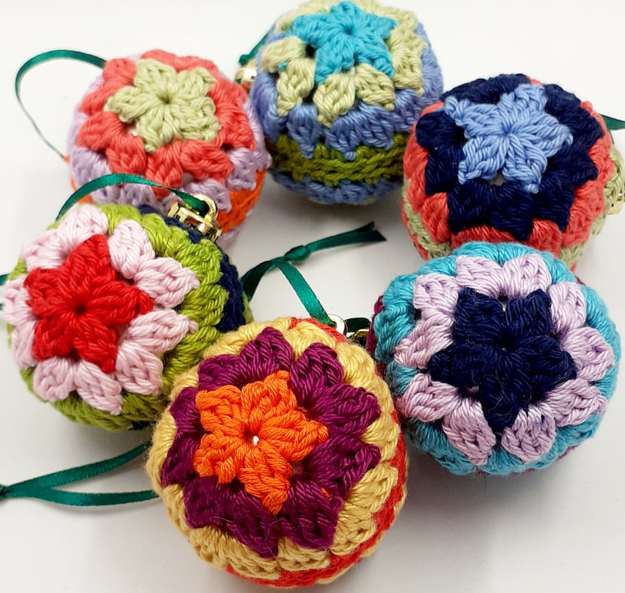 Six Crochet Baubles 