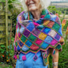 Crochet shawl or wrap. Large size and very warm and cosy. Free UK postage