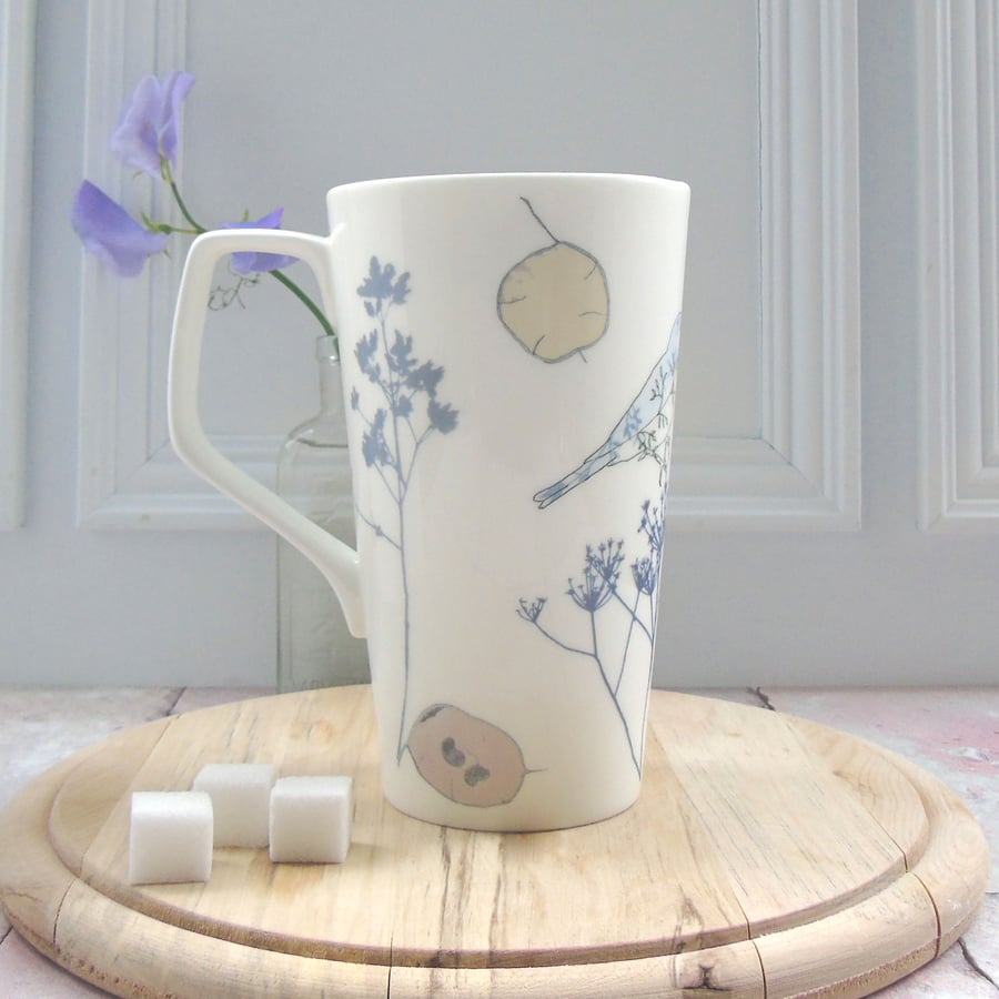Bone china Latte Mug - Honesty design