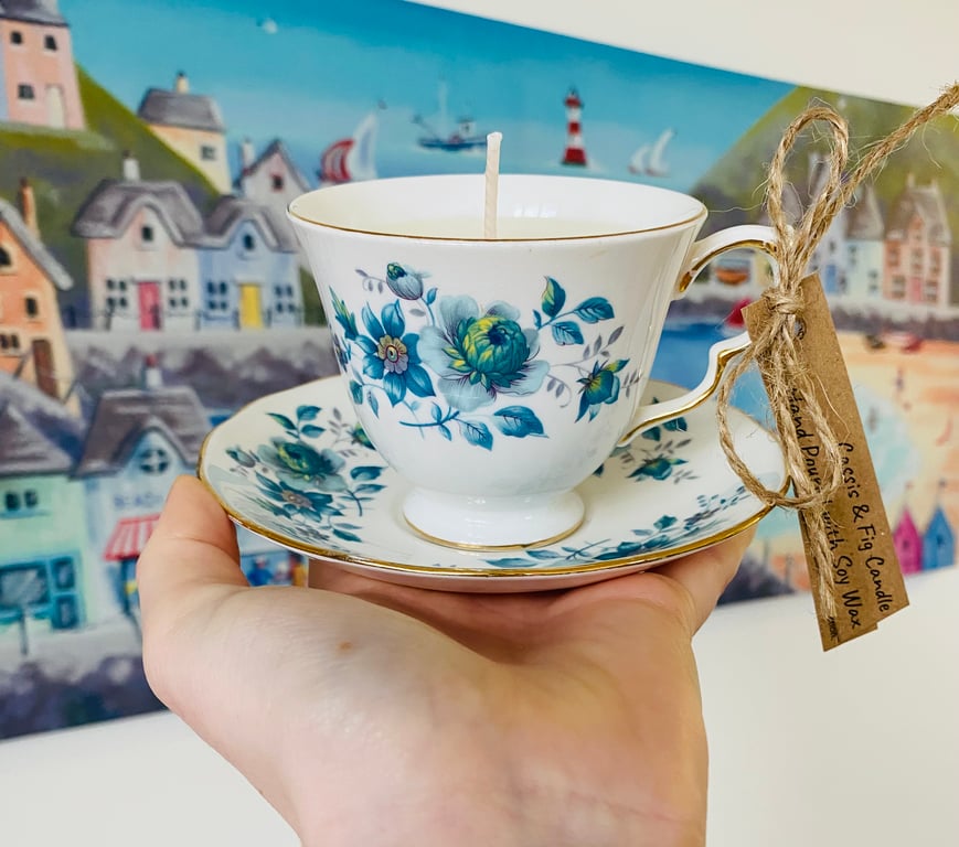 Cassis & Fig Tea Cup Candle with Saucer