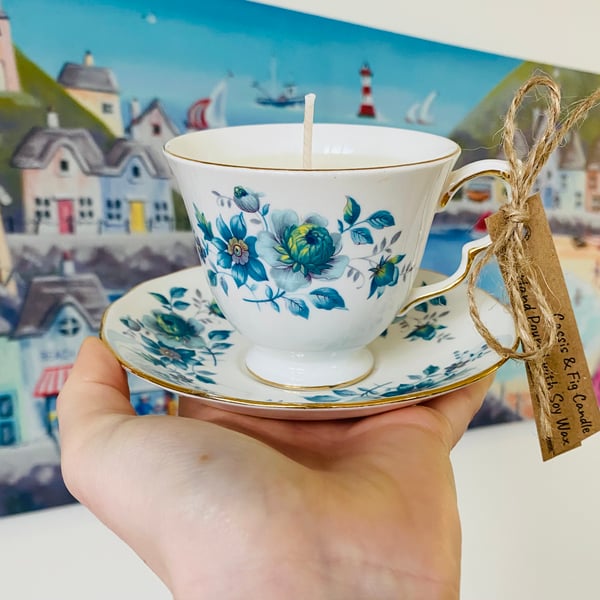 Cassis & Fig Tea Cup Candle with Saucer