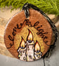 Candle trio. Pyrography hanging decoration. Love and Light. - Image 3