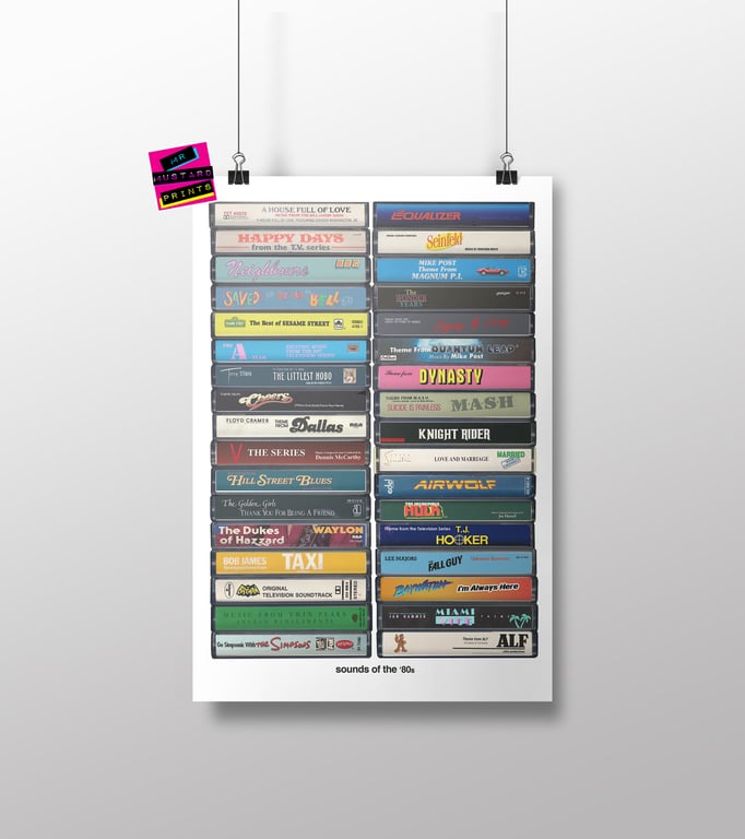 Ultimate TV Theme Tunes Print - Iconic Retro Television Tracks