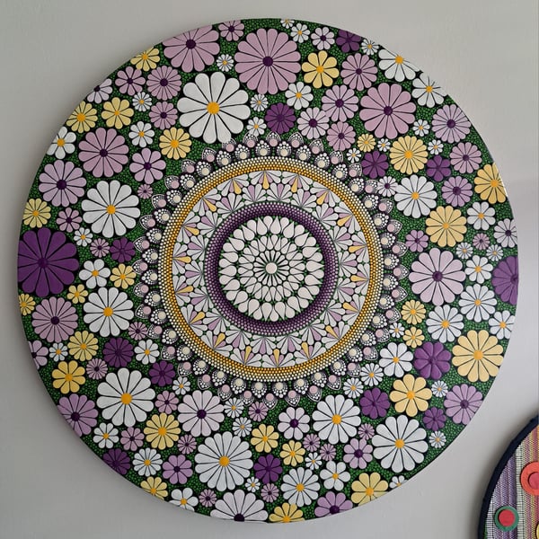 "Springtime" 60cm Original Round Canvas