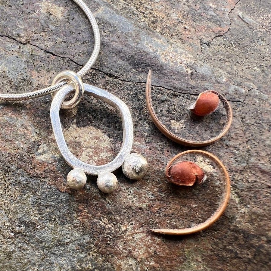 Silver  Seed Pod Necklace