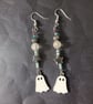 Beaded ghost charm dangle earrings with stars - Image 4