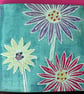 Set of 4 Colourful Daisy Linocut Cards, Gem Embellished Handmade Original Art - Image 3