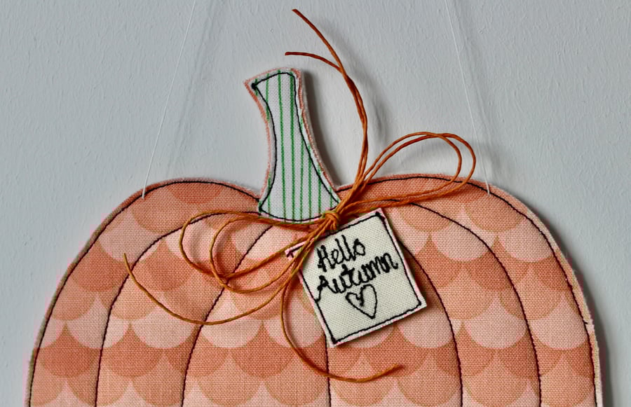 'Hello Autumn' Pumpkin Seven - Hanging Decoration