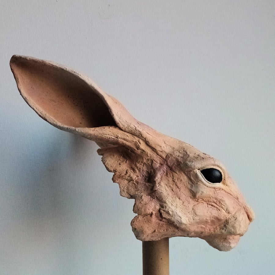 Hare head sculpture 