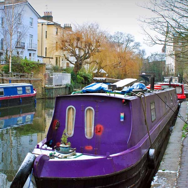 Narrow Boats Regent's Canal Camden London UK Photograph Print