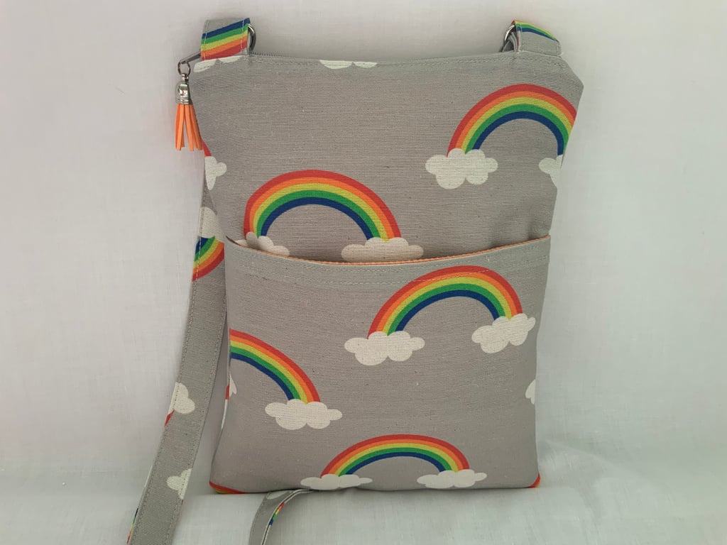 Cross Body Bag, Shoulder Bag, Hand Bag, Zipped Bag, Crossbody Bag, Rainbow