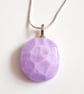 Lilac Fused Glass Pendant - Lavender Purple Abstract Glass Necklace