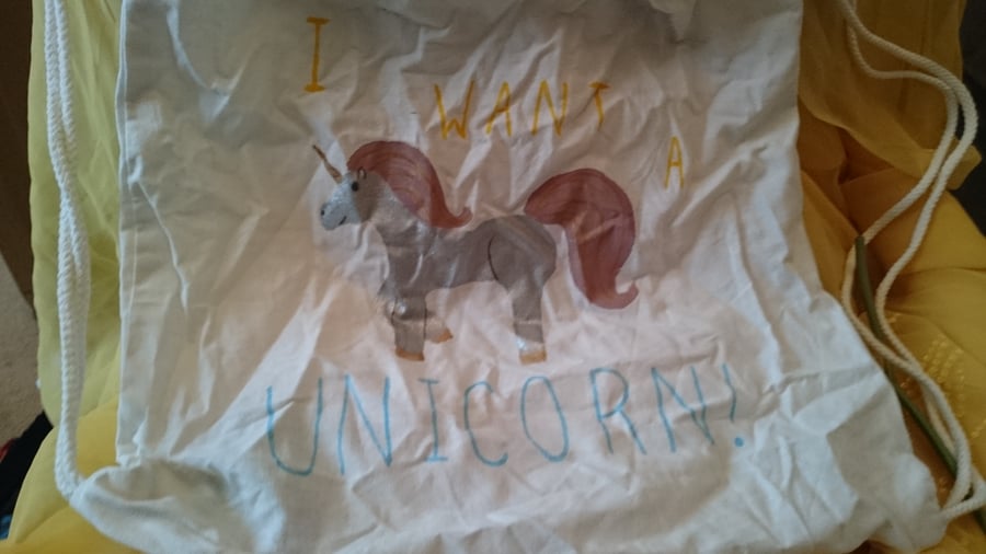 Unicorn drawstring rucksack