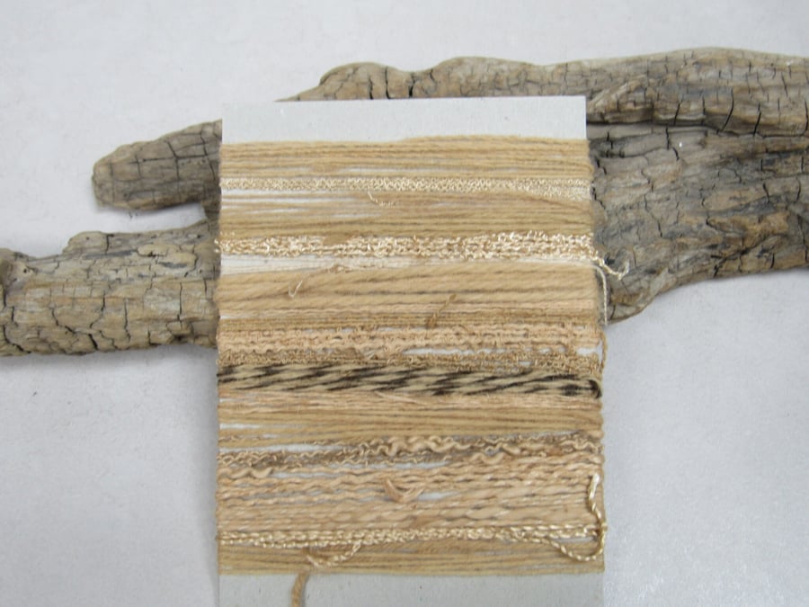 Large Cutch Pale Fawn Brown Natural Dye Textured Thread Pack