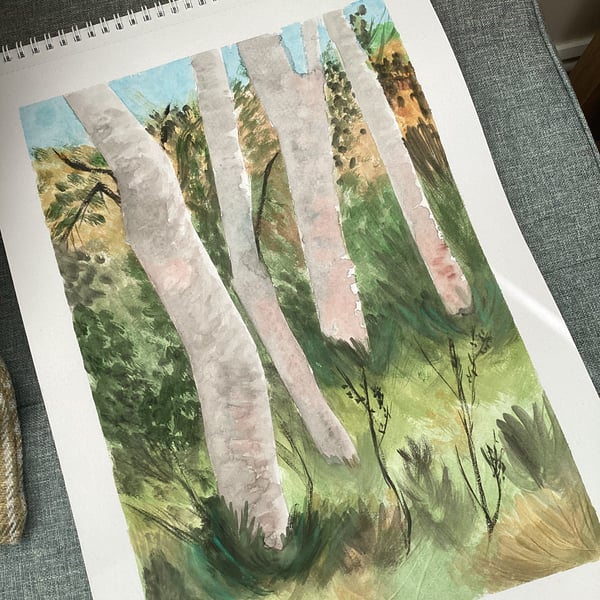 Woodland,watercolour painting