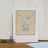 Hand-stitched new baby card, detailed, a card to keep, other designs available