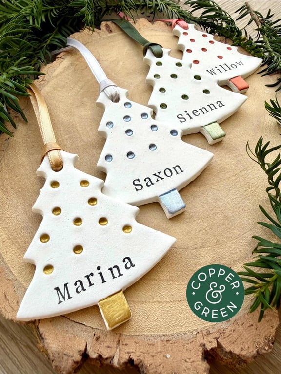 Personalised Christmas Tree Decoration - Handmade Hanging Ornament