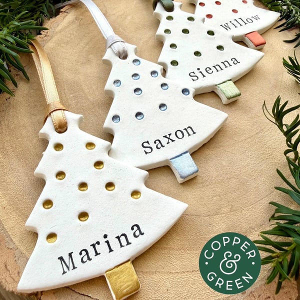 Personalised Christmas Tree Decoration - Handmade Hanging Ornament