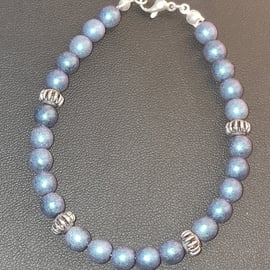 Blueberry druk bead bracelet