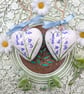 Bluebell hand-painted ceramic Christmas heart decoration  - Image 8