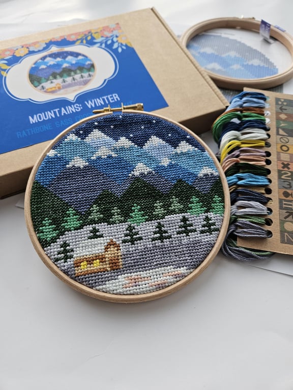 Mountains Winter Cross Stitch Kit