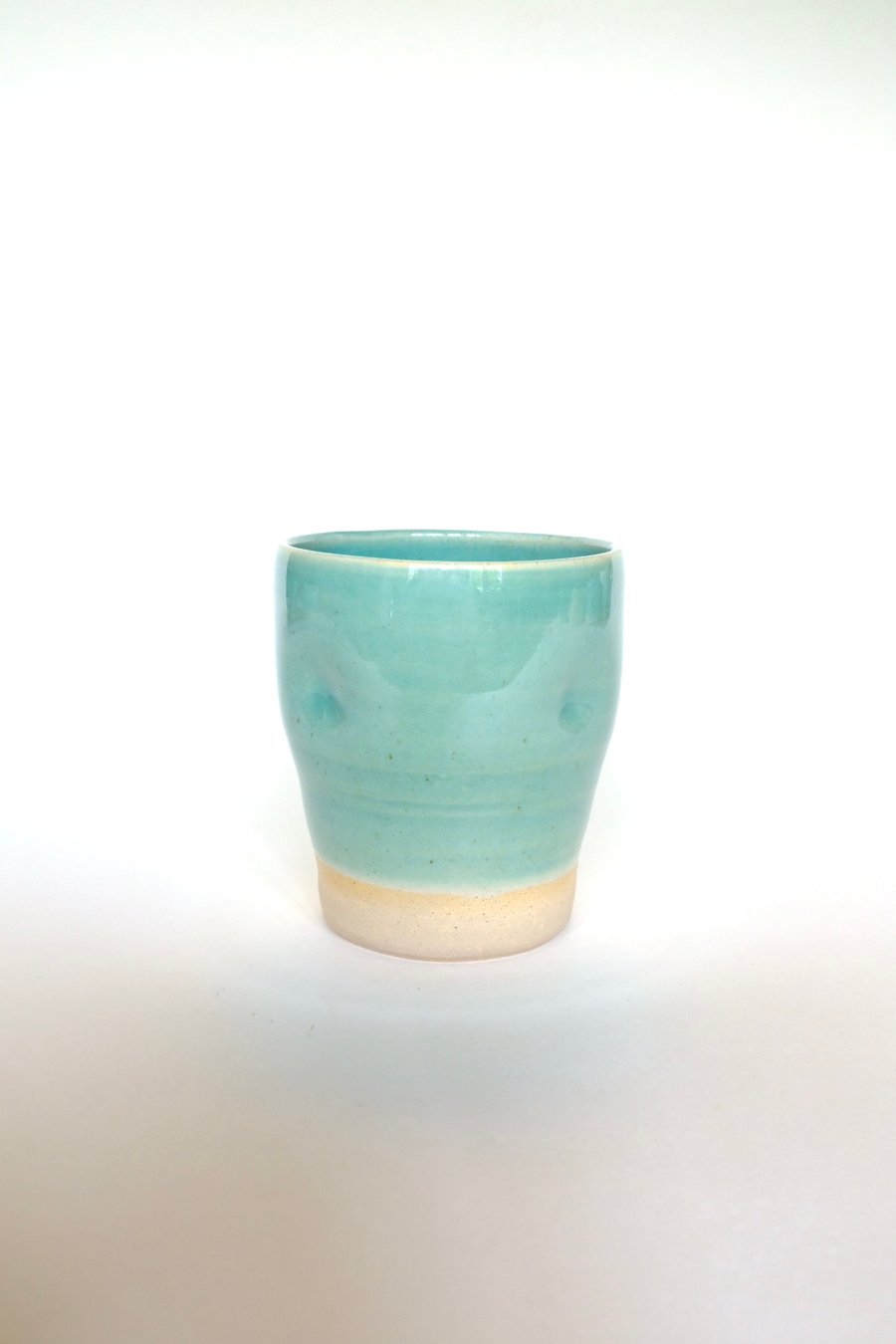 Turquoise green finger dent cup I