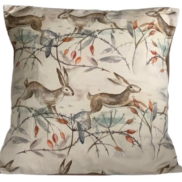 Leaping Hares Cushion Cover 16”x16” Last One