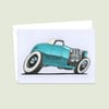 American Hot Rod Greeting Card - Detailed Hand Drawn Car Art - Blank Inside
