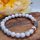 White howlite and copper stretch bracelet
