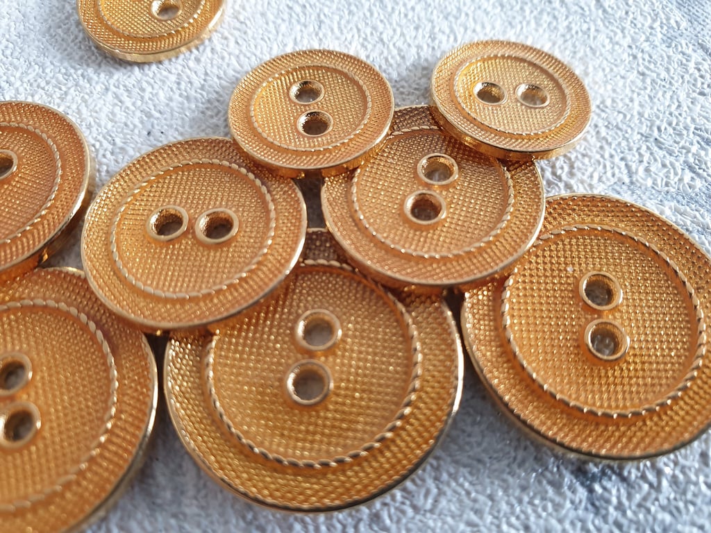 ITALIAN Gold & Enamel Designer buttons 15mm 19mm 23mm