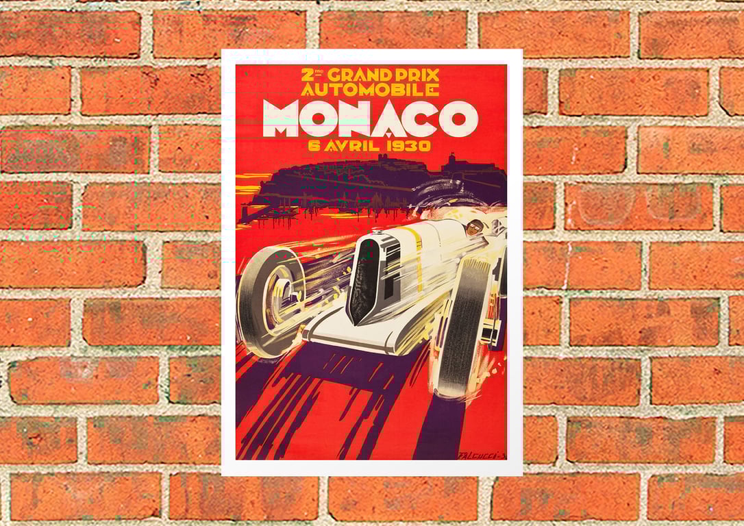 1930-37 Monaco F1 posters, Grand Prix print, Formula 1 metal sign, motorsport gi