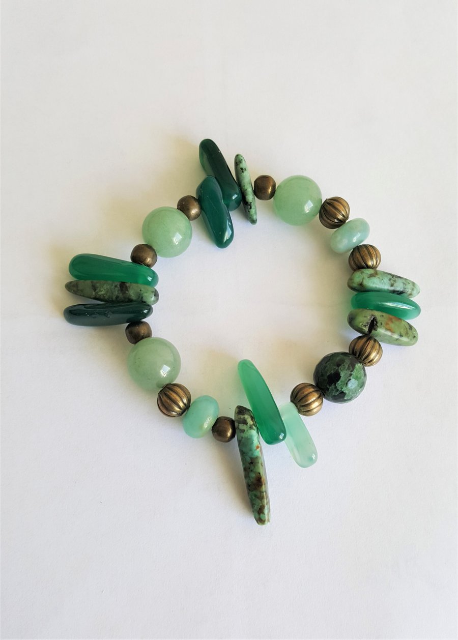 Aventurine and Jasper Calming Green Bracelet