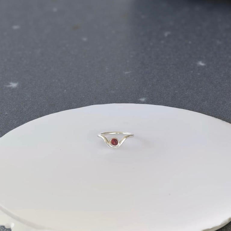 Artisan Garnet Wishing Ring