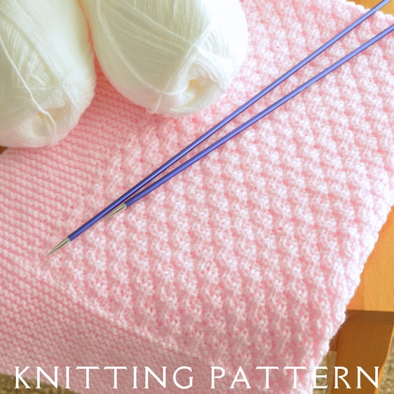 Baby Blanket Knitting Pattern Design 1 PDF Pattern To Print & Knit Yourself