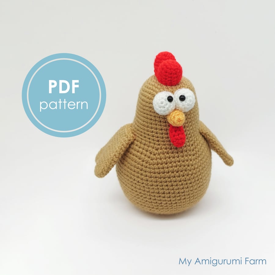 PATTERN: crochet hen pattern - amigurumi hen pattern - farm bird