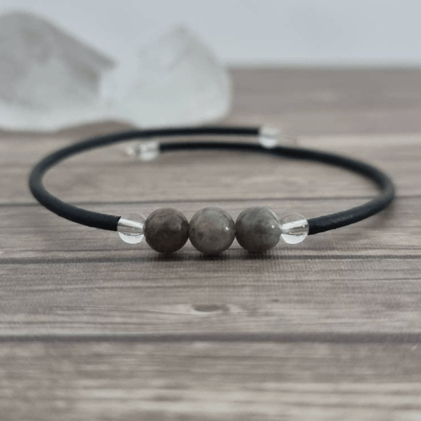 Labradorite Memory Wire Bracelet