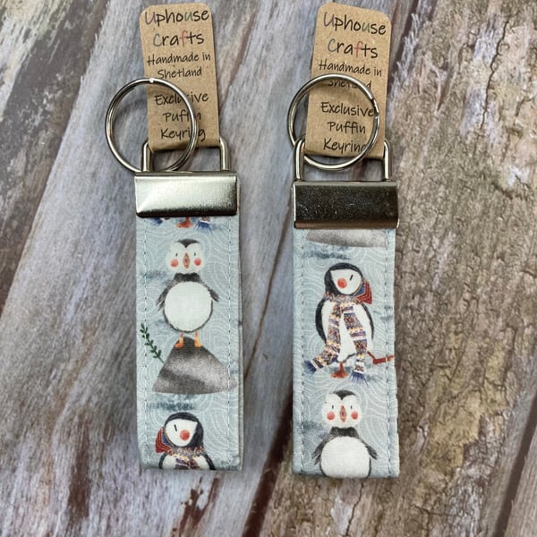 Puffin Keyring, Puffin Keyfob, Fair Isle Puffin