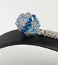 Handbag Charm, Crystal Blue Multi Coloured Orb, Initialled Chainmaille Keyring - Image 4