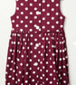 Burgundy Sleeveless Dress with Cream Spots 3 - 4 Years - Image 2