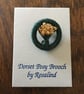 Dorset Posy Brooch, Dark Green with Yellow-orange, P38 - Image 1