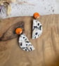 Autumn Amber Animal Print Crescent Earrings