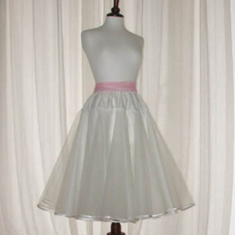 Vintage style stiff net circular petticoat satin bound edge 